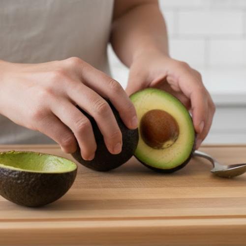 Step 1: Halve the Avocados