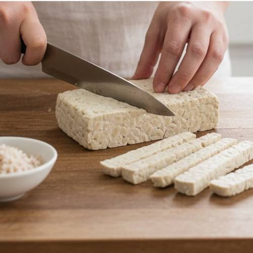 Step 2: Slice the Tempeh