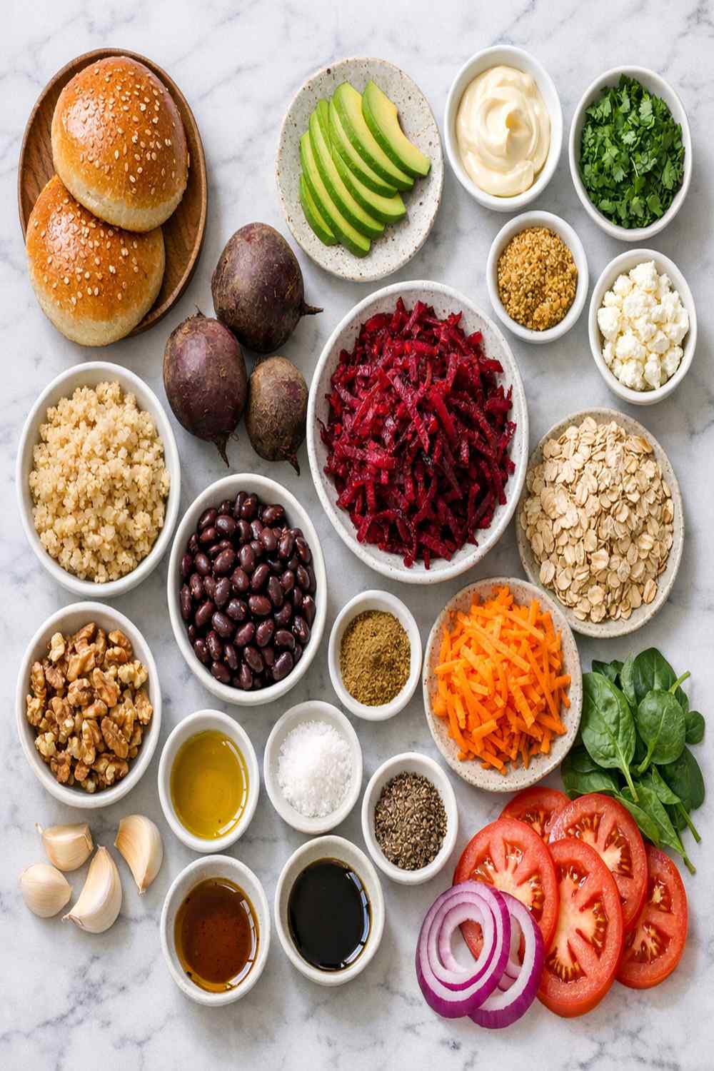 Beet Veggie Burger Recipe ingredients