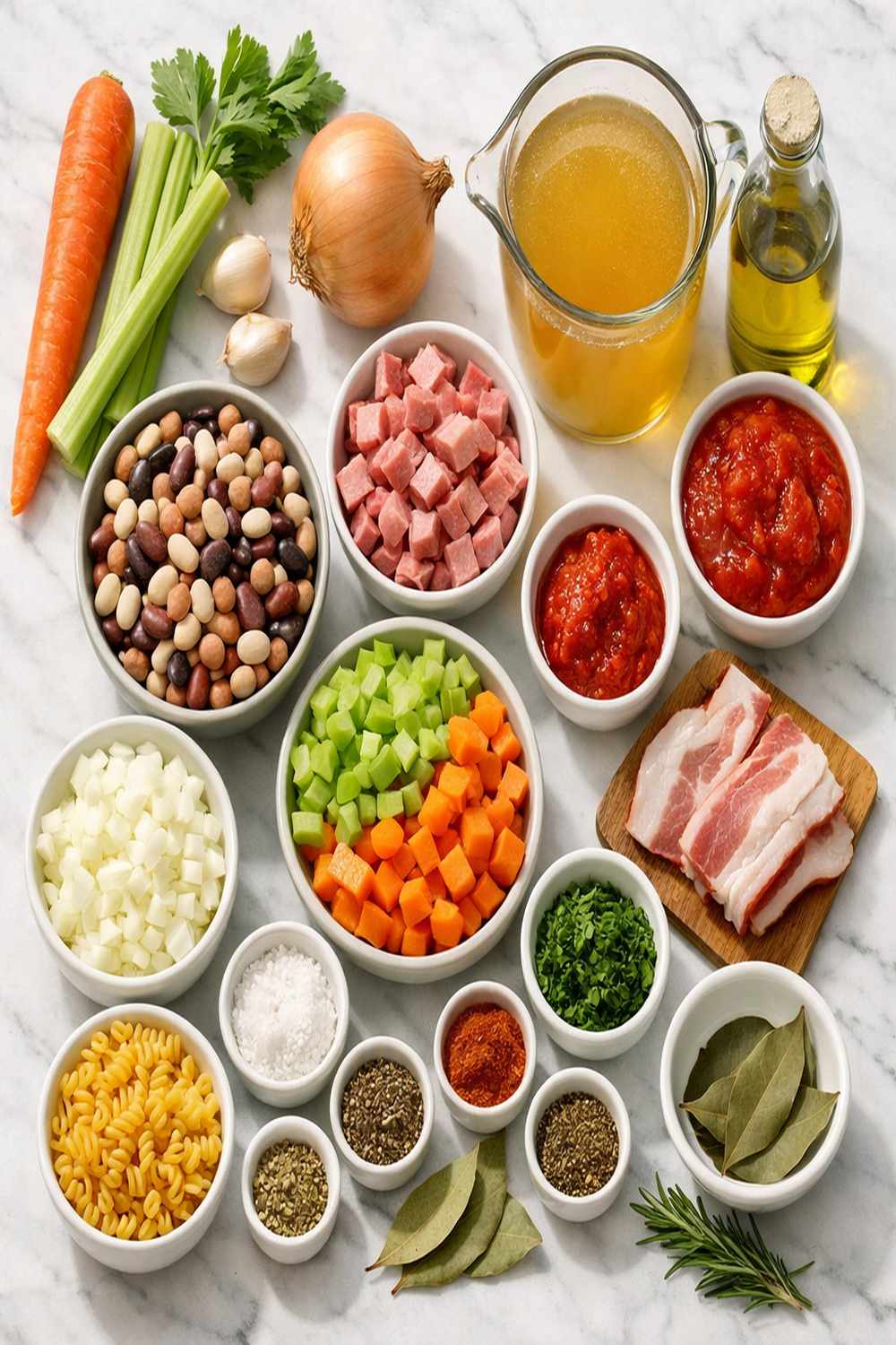 Easy Bean Soup Recipe ingredients