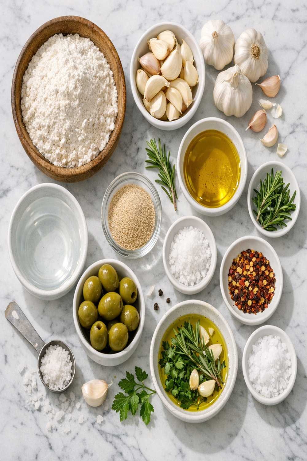Garlic Focaccia Recipe ingredients