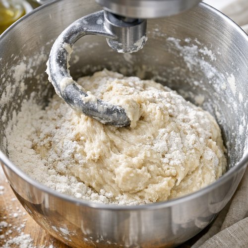 Step 3: Add the Remaining Flour Gradually (2 Minutes)